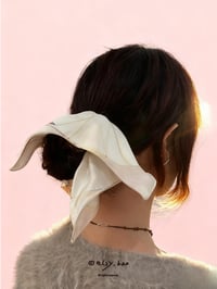 Image 3 of Neon Echoes-High-quality Satin Printed Scrunchie