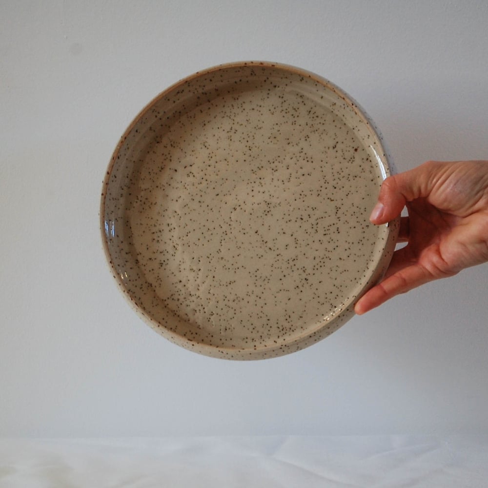 Image of Deep plate - Beige speckle