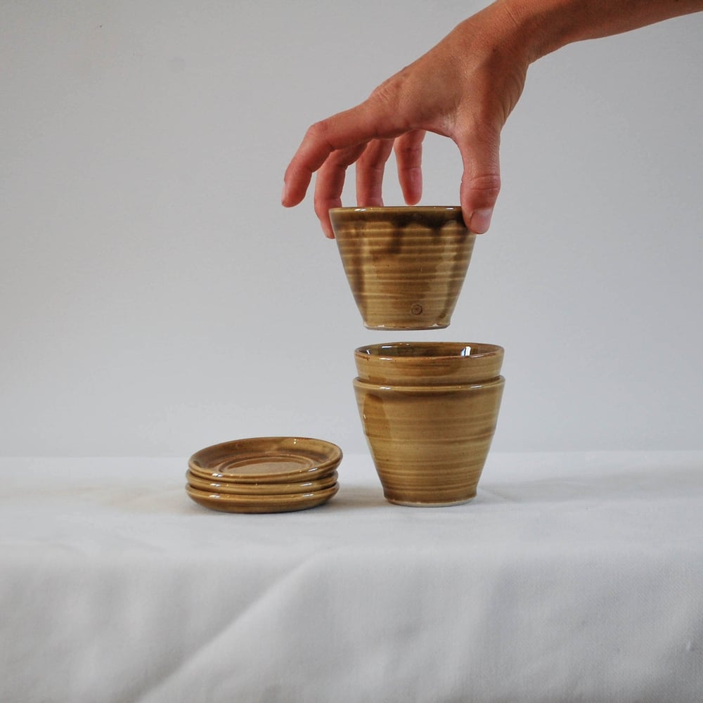 Image of Coffee cup & saucer - Honey