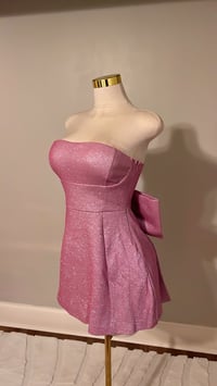 Image 4 of Athena bow mini dress (Hot pink)