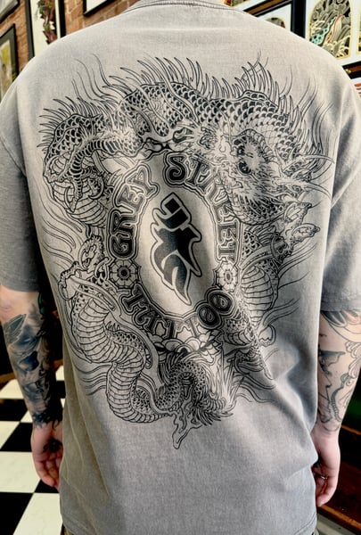 Image of Grey Street Tattoo Dragon Tee GREY