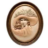 Image 1 of Girl With French Bulldog - Ceramic Portrait