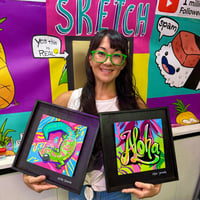 Image 4 of "sticky Finters" Day Gecko Illustration Print