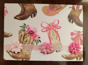 Image of Brown Boots, Bows, and Blooms