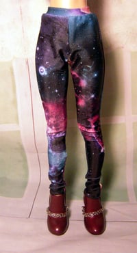 Image 2 of Handmade galaxy print leggings for MINIFEE, slim 1/4 bjd doll