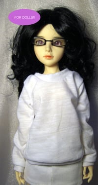 Image 1 of Handmade white sweatshirt for soulkid, 1/4 bjd doll