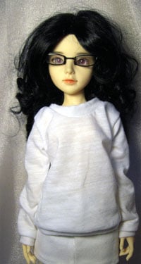 Image 2 of Handmade white sweatshirt for soulkid, 1/4 bjd doll