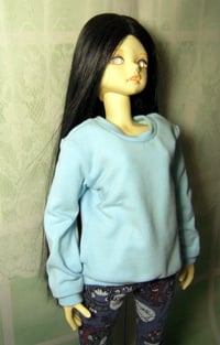Image 3 of Handmade light blue sweatshirt for soulkid, 1/4 bjd doll