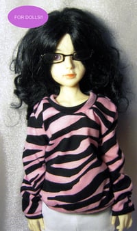 Image 1 of Handmade pink tiger print sweatshirt for soulkid, 1/4 bjd doll