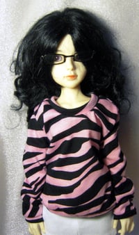 Image 2 of Handmade pink tiger print sweatshirt for soulkid, 1/4 bjd doll