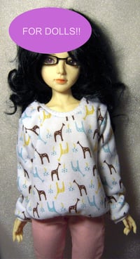 Image 1 of Handmade giraffe sweatshirt for soulkid, 1/4 bjd doll
