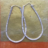 Image 2 of Rain Drop hoops — Blackened sterling silver OR sterling silver