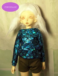 Image 1 of Handmade mermaid top for MINIFEE, slim 1/4 bjd doll
