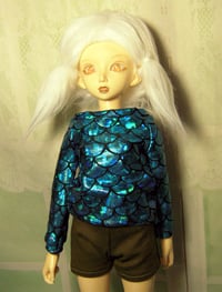 Image 2 of Handmade mermaid top for MINIFEE, slim 1/4 bjd doll