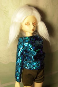 Image 3 of Handmade mermaid top for MINIFEE, slim 1/4 bjd doll