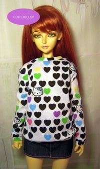 Image 1 of Handmade hello kitty sweatshirt for SD, luts lishe ,dim arno, 1/3 bjd doll