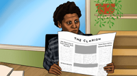 Carrie Best Reading the Clarion | Print