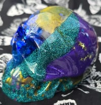 Image 2 of Mardi Gras Resin Skull