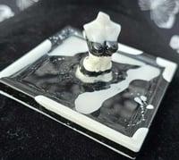 Image 1 of Black & White Resin Lady Ring Tray