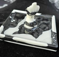 Image 3 of Black & White Resin Lady Ring Tray