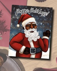Image 1 of Black Santa Holiday Card