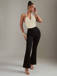 Image 9 of SKYNLYDRESS - Top débardeur femme col drapé sans manches, couleur unie, été