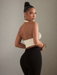 Image 8 of SKYNLYDRESS - Top débardeur femme col drapé sans manches, couleur unie, été