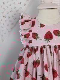 Image 1 of Baby Girl Dress Set in Pink with Strawberry Print- Berry Sweet