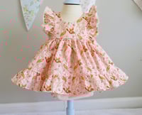 Image 1 of Baby Dress Set in Blush Organic Cotton Birdie, Vintage Vibe
