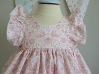 Image 2 of Baby Girl Dress Set Strawberry and Bunny Toile in Perfect Pink, Precious