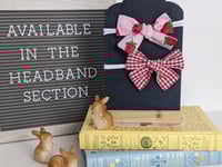 Image 2 of Baby Girl Headband 2 pack Strawberry and Red Gingham