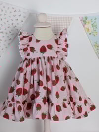 Image 2 of Baby Girl Dress Set in Pink with Strawberry Print- Berry Sweet