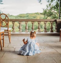Image 3 of Baby Girl Cotton Dress Set in Chinoiserie Blue and White Fabric