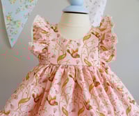Image 2 of Baby Dress Set in Blush Organic Cotton Birdie, Vintage Vibe