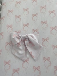 Image 4 of Adorable Pink Bow Cotton Fitted Crib Sheet- Perfect for Baby's Nursery