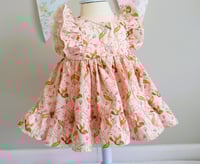 Image 5 of Baby Dress Set in Blush Organic Cotton Birdie, Vintage Vibe