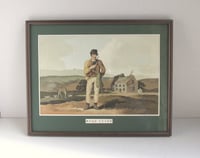 Image 1 of Framed Antique Aquatint Engraving Print 'Moor Guide' Old Spital Inn, The Pennines by George Walker