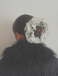 Image 1 of White Spotty Dotty Scrunchie 