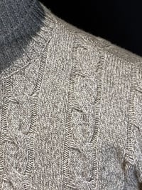 Image 1 of Maglione Dolcevita Treccia in Lana Merino Lambswool Grigio Moulinè 