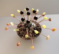 Image 6 of Handmade Paper Mache Sculpture with Black Onyx, Green Onyx & Red Aventurine