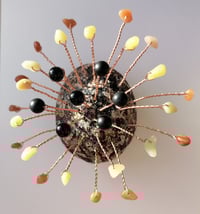 Image 7 of Handmade Paper Mache Sculpture with Black Onyx, Green Onyx & Red Aventurine