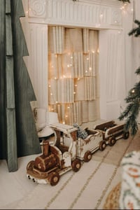 Image 2 of  Wooden toy  vintage train  90cm brown & cream