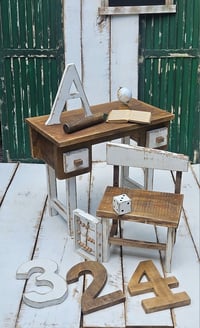 Image 1 of  Wooden set desk   brown &white
