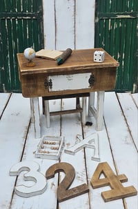 Image 2 of  Wooden set desk   brown &white