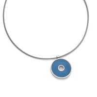 Image 1 of Large First Exploration Pendant in Slate Blue or Red