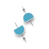 Image 1 of Eclipse Earrings in Turquoise with Grey Stoppers