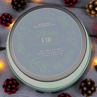 Image 8 of Winter Fir Holiday Candle | Fresh Evergreen Glow | Christmas Tree Scented Soy Wax Candle
