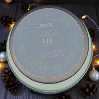 Image 3 of Winter Fir Holiday Candle | Fresh Evergreen Glow | Christmas Tree Scented Soy Wax Candle