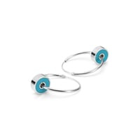 Image 1 of First Exploration Hoops in Turquoise on 20mm Hoops
