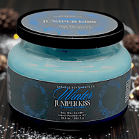 Image 5 of Winter Juniper Kiss Holiday Candle | Frosted Romance Flame | Frosted Juniper Scented Soy Wax Candle